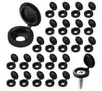 guangyuan Screw Covers 100pcs Black Plastic Screw Cap Hinged Fold Over Caps Rubber Dust Washer Flip Tops for M4-M8 Screw