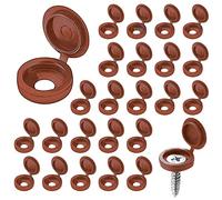 guangyuan Screw Covers 100pcs Brown Plastic Screw Cap Hinged Fold Over Caps Rubber Dust Washer Flip Tops for M4-M8 Screw