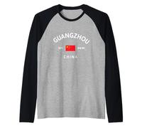 Guangzhou China Est. 214 BC Chinese Flag Souvenir Raglan Baseball Tee