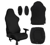Guanici 4 Pieces Protective Cover for Gaming Chair Cover Scratch Resistant Covers Office Chair Cover Set for Computer Chairs Armchairs Swivel Chairs Gaming Chairs (Black)