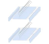 GUANJUNE Clothes Pants Hangers, Space-Saving Skirt Holders with 360 ° Swivel Hooks, Adjustable Clips, Trouser Hangers, Clothes Coat Garment Jeans Hangers (20 Pack, Blue)