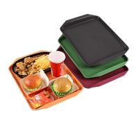 Guankan Plastic Fast Food Serving Trays, Cafeteria Serving Trays, 4-Pack