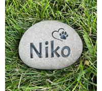 GUANKE Custom Engraved Pet Memorial Stone - Personalized Garden Grave Marker for Dogs, Cats - Weatherproof, Durable, Heartfelt Tribute for Beloved Pets (BLACK)