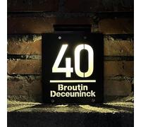GUANKE House Numbers Plaques With Solar Light UK Contemporary Solar Light House Sign house numbers plaques house number plates for outside (House door Sign)