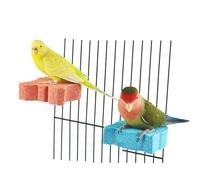 GUANLANT 2 Pcs Bird Cage Grinding Platform Stand Parrot Calcium Perch Small Animals Beak Stone Foot Claws Trimmer Parakeets Natural Chewing Toys for Small Medium Birds Budgies Conures Cockatiels Rats