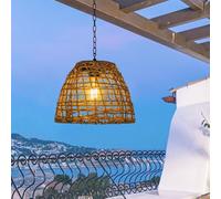 GUANSHAN 1 Pack Seagrass Weaving Solar Lamp Solar Power Pendant Lamp Solar Garden Pendant Light Outdoor Solar Hanging Lamp Outdoor Hanging Light for Balcony, Garden