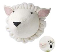 GUANSHAN 3D Animal Head Wall Hanging, Wool Felt Animal Wall Decoration, Animal Nursery Wall Decorations Wall Art Nursery Room Decoration Pendant Toys for Boys, Girls, Kids Room