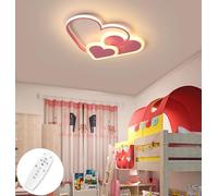 GUANSHAN 3D Ceiling Light Led Creative Hearts Intelligent Regulation Stepless Dimming Ceiling Lamp Lighting for Boys Girls Bedroom Kindergarten with Remote Control, 30W