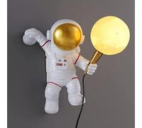 GUANSHAN Astronaut Wall Lamp Nordic Style Bracket Wall Light Creative Sconces Decorative Wall Lighting Fixture Bedside Wall Lamp with Plug for Bedroom, Children's Room
