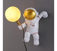 GUANSHAN Astronaut Wall Lamp Nordic Style Bracket Wall Light Creative Sconces Decorative Wall Lighting Fixture Bedside Wall Lamp with Plug for Bedroom, Children's Room