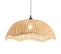 GUANSHAN Bamboo Woven Pendant Lamp Pastoral Bamboo Ceiling Lamp Pendent Light Creative Decorative Chandelier for Living Room, Restaurant