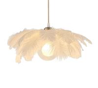 GUANSHAN Creative White Feather Pendant Light Light Simple Feather Lampshade Pendant Lamp Ceiling Light Ceiling Lamp Decorative Chandelier for Bedroom, Stairs, Dining Room
