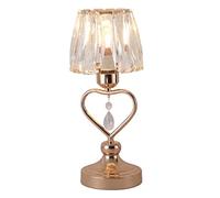 GUANSHAN Crystal Table Lamp Light Luxury Bedside Lamp with K9 Crystal Pendant, Elegant Romantic Decorative Table Lighting for Bedroom, Living Room, Wedding, with 3W Bulb