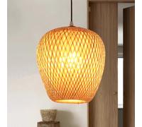 GUANSHAN Hand-Woven Bamboo Ceiling Lamp Natural Bamboo Wire Pastoral Style Pendant Light Ceiling Light Chandelier for for Bar, Coffee, Loft, Restaurant, Living Room, Bedroom