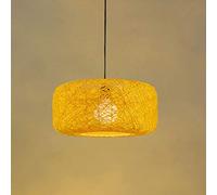 GUANSHAN Hand-Woven Twine Rattan Chandelier Natural Pastoral Style Pendant Light Ceiling Light for Restaurant, Cafe, Bedroom, Entrance