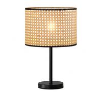 GUANSHAN Handmade Rattan Table Lamp Wabi-Sabi Style Rattan Lampshade Night Light Bedside Lamp Creative Decorative Table Light for Bedroom, Living Room