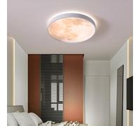 GUANSHAN LED Moon Ceiling Light Ultra-Thin Round Ceiling Lamp Simulation Moon Chandelier Entrance Hallway Ceiling Light for Bedroom, Living Room, Boys Girls Bedroom