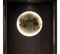 GUANSHAN Moon Wall Lamp, Black, 30CM/11.9INCH (diameter), 4.5CM/1.8INCH (distance from the wall), LED, Dimmable, Indoor, Multiple Rooms, Decorative Wall Lamp