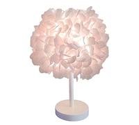 GUANSHAN Pink Silk Flower Bedside Lamp Bedside Lampshade Modern Fashion Feather Table Light Desk Lamp Shade for Living Room Bedroom Home Decoration Wedding Decoration