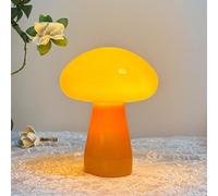 GUANSHAN Retro Glass Table Lamp Creative Cute Mushroom Bedroom Table Light Bedside Lamp Vintage Decorative Table Lighting Night Light for Living Room, Bedroom