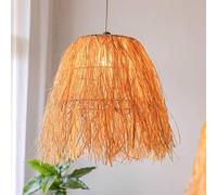 GUANSHAN Retro Pastoral Style Handmade Raffia Pendent Light Creative Romantic Straw Tassel Lampshade Chandelier Ceiling Lamp for Living Room, Restaurant, Cafe