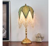 GUANSHAN Retro Tassel Table Lamp French Style Table Light Night Light Exquisite Vintage Desk Lamp Decorative Bedside Table Lighting for Bedroom, Living Room