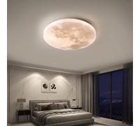 Simulation Moon Chandeliers LED Moon Ceiling Light Ultra-Thin Round Ceiling Lamp Entrance Ceiling Light Wall Lighting Wall Lamp for Bedroom, Living Room, Boys Girls Bedroom