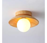 GUANSHAN Solid Wood Ceiling Light Japanese Style Ceiling Lamp High Brightness Balcony Lamp Creative Ceiling Lighting Fixture for Entrance Hall,Corridor
