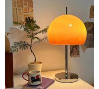 GUANSHAN Vintage Glass Mushroom Table Lamp Bauhaus Gradient Orange Glass Bedside Lamp Decorative Atmosphere Night Light for Bedroom, Living Room