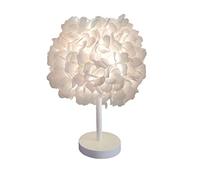 GUANSHAN White Silk Flower Bedside Lamp Bedside Lampshade Modern Fashion Feather Table Light Desk Lamp Shade for Living Room Bedroom Home Decoration Wedding Decoration