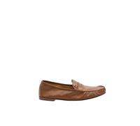 Guanto Leather Loafers - female - Versace - Loafers - Brown - 4 1/2 UK - Shoes 4 1/2 UK