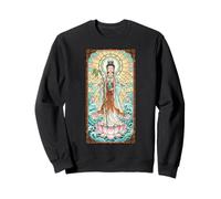 Guanyin Chinese Goddess Stained Glass Buddhist Sweatshirt