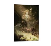 Guanyin On Lotus Amidst Waves With Divine Light Wall Art, Sacred Decor For Home And Meditation Space Artistic Wall Mural Modern Hanging Decor Poster20x30inch(50x75cm)