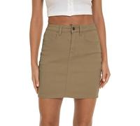 GUANYY Womens Mini Denim Skirt-Casual Stretch Slim Fit High Waisted Jean Skirts, Apricot, S