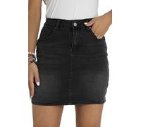 GUANYY Womens Mini Denim Skirt-Casual Stretch Slim Fit High Waisted Jean Skirts, Dark Grey, L