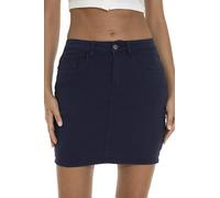 GUANYY Womens Mini Denim Skirt-Casual Stretch Slim Fit High Waisted Jean Skirts, Navy Blue, S