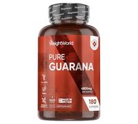 Guarana Capsules 4800mg - Caffeine Pills - 180 Capsules (3 Months Supply) - Rich in Bioactive Compounds - Travel-Friendly, GMP-Approved & Vegan-Friendly Caffeine Supplements - Made in The UK