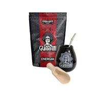 Guarani Yerba Mate Tea Set | Natural Strong Energy Drink | Mate Tea Complete Set | Begginer's Kit | Yerba Mate GUARANI ENERGY Booster+GUARANA 500g Kit |Ceramic Cup Gourd 300ml|Stainless Steel Bombilla