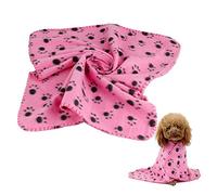 Guaranteed4Less Dog Bed Blanket Pet Cat Soft Warm Sleep Mats 60 x 70cm Paw Print Doggie Pet Accessories Small Size Blanket for Kitten Dog by TheBigThumb, Pink