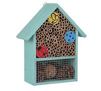 Guaranteed4Less Large Insect Bug Bee Hotel Hanging Wooden House Ladybird Nest Wood Shelter Box (Blue)