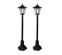 Guaranteed4Less LED Garden Lights Lamp Post Solar Powered Lantern Patio Pathway Walkway Outdoor (2),Black