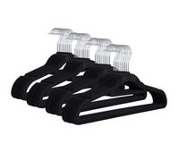 Guaranteed4Less Velvet Coat Hangers - 40-Pack Non-Slip Slim Clothes Hangers with Tie Bar - Heavy Duty Black Hangers with 360 Degree Hook for Coat, Suit, Trousers & Dresses (40, Black)