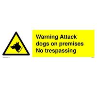 guard dog in warning triangle Sign - 300x100mm - L31