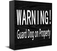 Guard Dog On Property New Home Decor Rustic Gift Ideas Wood Sign Desk Shelf Farmhouse Room Decorations 5 × 5 Inch