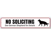 Guard Dog Warning Sign No Soliciting German Shepherd Metal Wall 3174 P