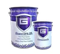 Guard EPX-2K 2 Pack Epoxy Resin Floor Paint Industrial Heavy Duty Multiple Colours Anti Skid Aggregate Available - 5 Litres (White)