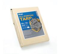 GUARD SHIELD Beige Tarp Heavy Duty Waterproof 10x12 Feet Outdoor Poly Tarps Cover Thick UV Resistant Canopy Tarpaulin with Grommets 10mil