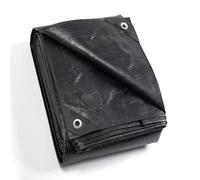 GUARD SHIELD Black Tarpaulin Waterproof Heavy Duty 4m x 8m Tarp with Eyelets UV Resistant Multipurpose for Outdoor 160g/m²