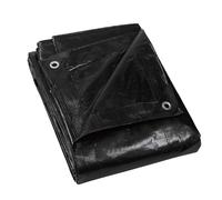 GUARD SHIELD Tarpaulin, Black, 4 m x 4 m, Waterproof, 120 g/m² Polyester, Protective, All-purpose