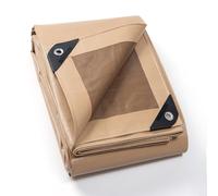 GUARD SHIELD Tarpaulin with Eyelets, Waterproof, 3 m x 3 m, Beige/Khaki Tarpaulin, Fabric Tarpaulin, 200 g/m², Protective Tarpaulin, All-purpose Tarpaulin, Tear-